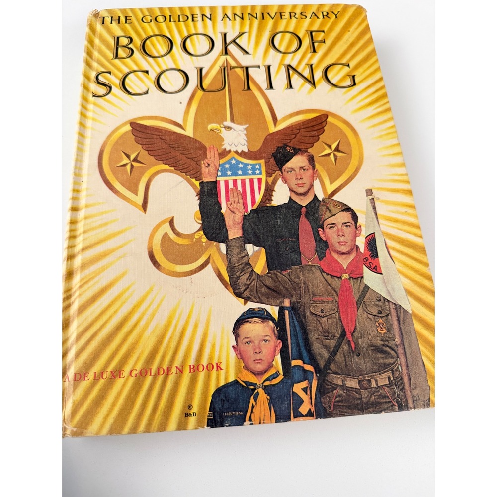 Golden Anniversary Book of Scouting 1959 De Luxe Golden Press Norman Rockwell